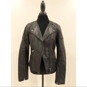 Topshop Black Faux Leather Moto Jacket